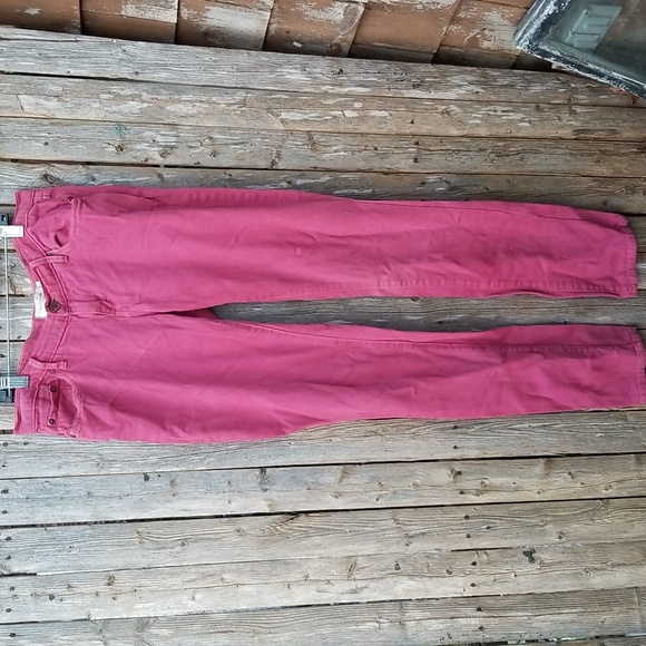 FANCY Vintage PINK BRUSHED DENIM 32 (hip)X32 Abercrombie & Fitch LOW RISE JEANS - Picture 1 of 6